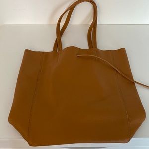 Brand New Genuine Italian Leather Dark Mustard Brown Bag
